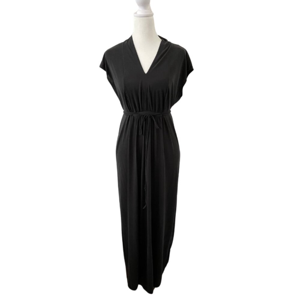 Black Vince Camuto Cap Sleeve Jersey Maxi Dress